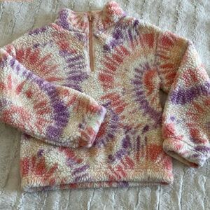 Colorful Tie-Dye kids Fleece Pullover